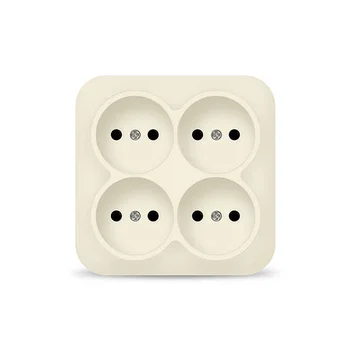 Розетка 4-м ОП 10А IP20 квадрат. без заземл. сл. кость IONICH 1453